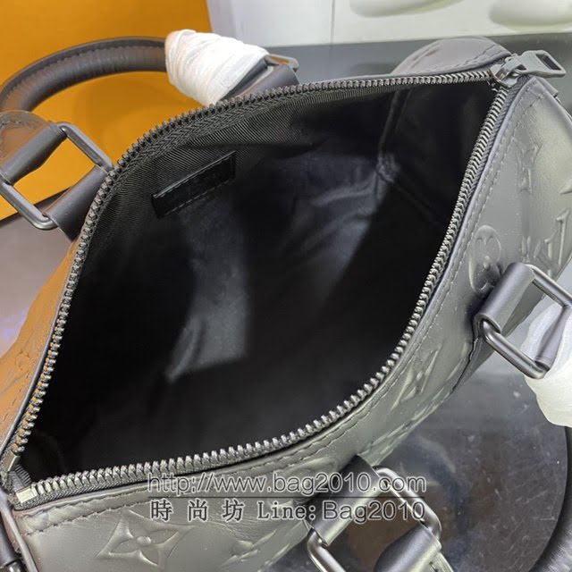 Louis Vuitton新款包包 M57960 路易威登Keepall XS手袋 Monogram压纹皮革 LV黑色枕头包手提肩背斜挎包  ydh4214